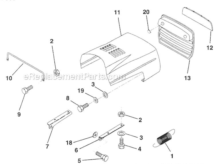 Page H Diagram and Parts List for WE1136A  Weed Eater Lawn Tractor